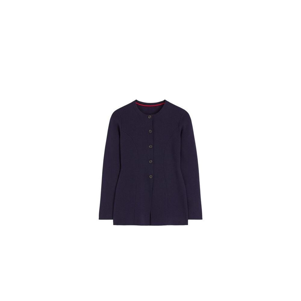BODEN Joanna Cotton Knit Jacket Button Down Navy Blue Style Sz 8 - Picture 4 of 10